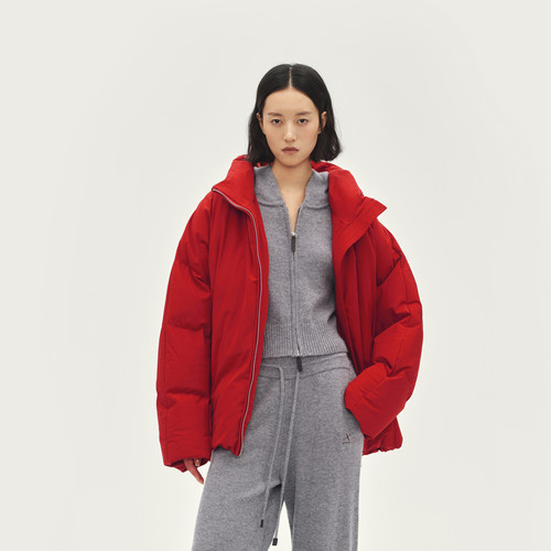 AVVENN微光泽包容感宽松中长简约羽绒服AL90501554