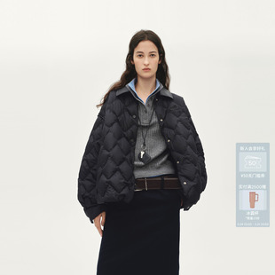 AVVENN设计师款 轻薄菱格宽松AL90502816 羽绒服衬衫