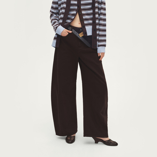 AVVENN902阔腿裤 AL71302614 水洗细节拼缝休闲牛仔裤