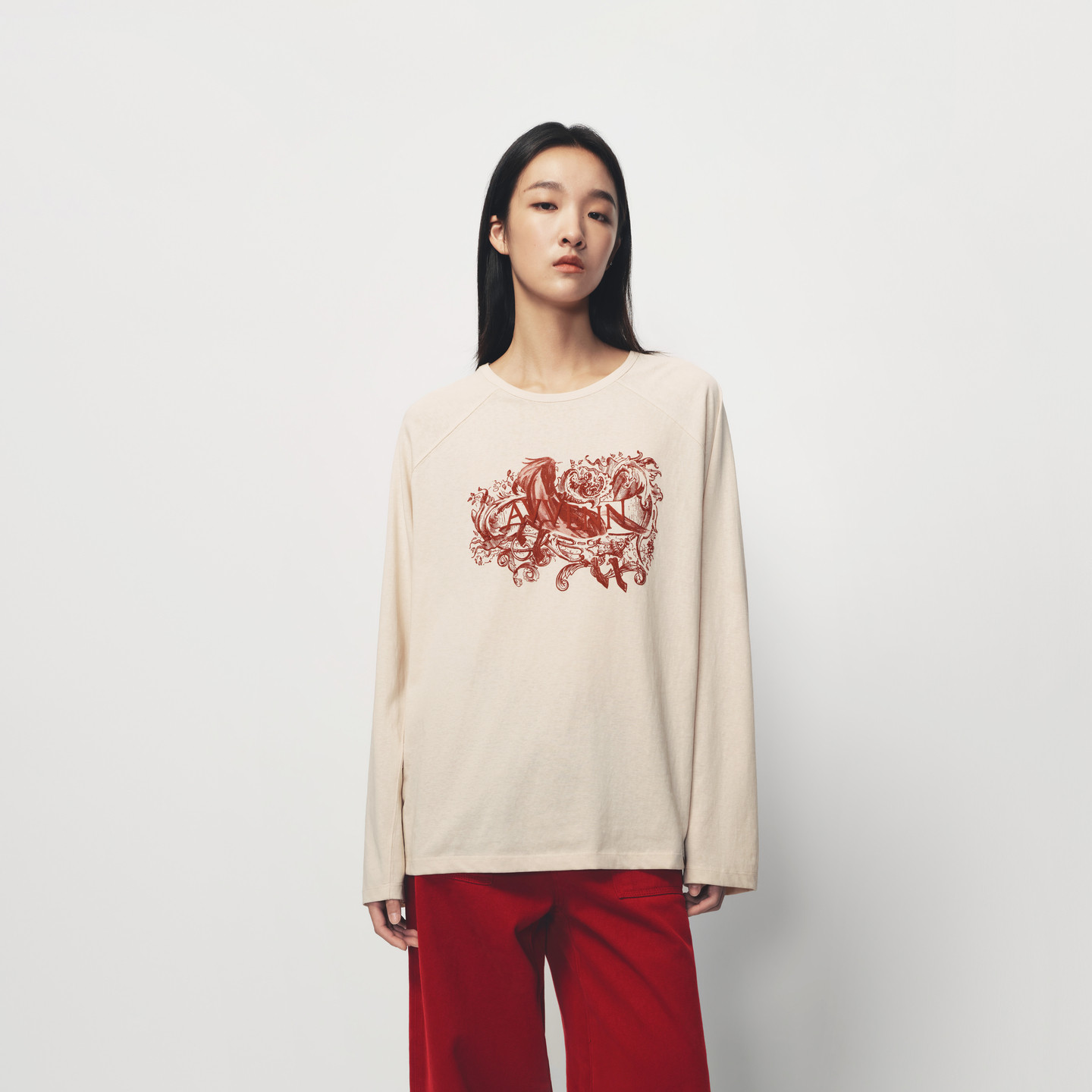 AVVENN【小竹马胶囊】撞色重影logo印花层次感短款T恤AK11001511