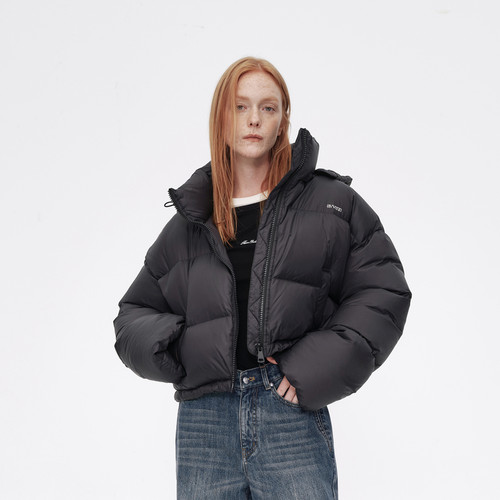 AVVENN抽绳下摆可拆卸帽羽绒服