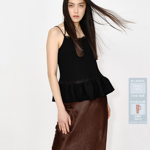 AVVENN拼接蕾丝边吊带背心AM31201586