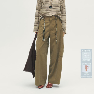 AL71301710 休闲裤 AVVENN设计师款 大口袋阔腿硬朗绿工装