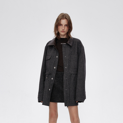 AVVENN正反两穿收腰休闲外套