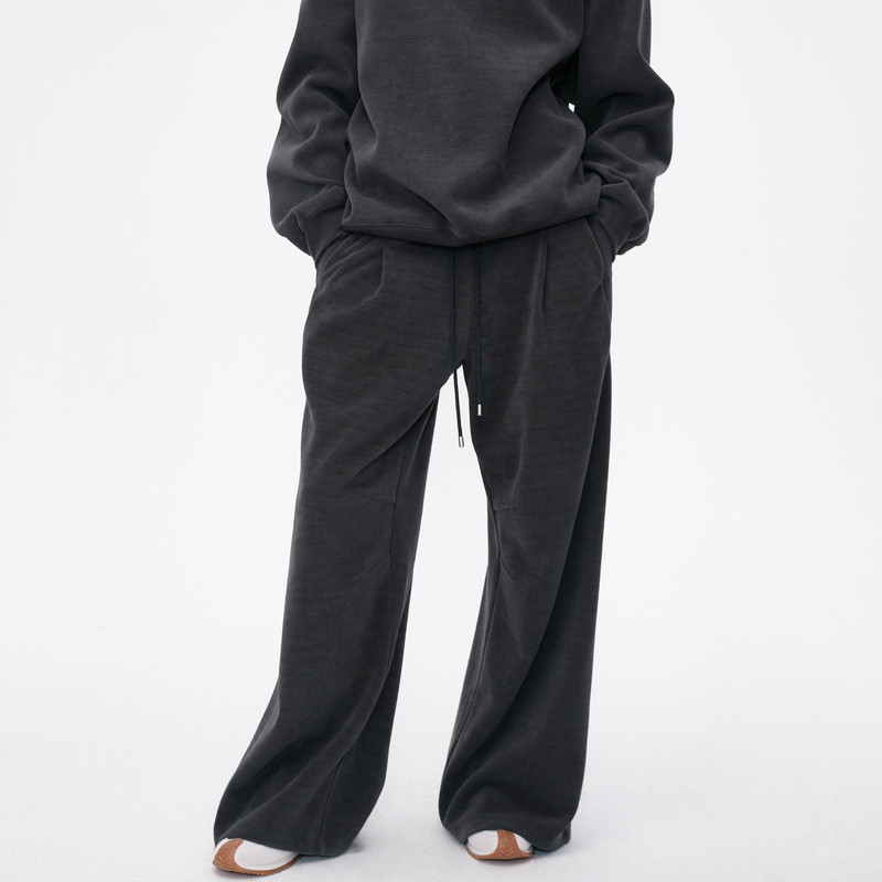 AVVENN冬季宽松坑条肌理抽绳松紧腰休闲长裤AM91301736,女装/女士精品,休闲裤,淘宝优惠券,粉丝福利购,淘宝优惠卷