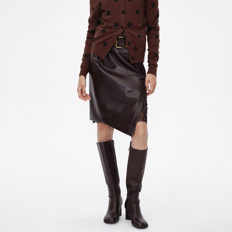 AVVENN冬季前侧重开叉不对称下摆内拼蕾丝半裙AM91503841,女装/女士精品,半身裙,淘宝优惠券,粉丝福利购,淘宝优惠卷