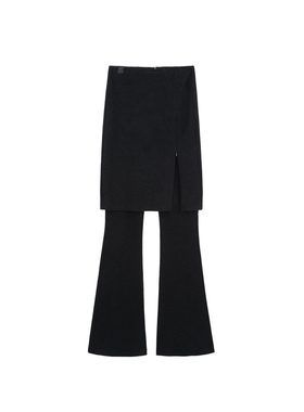 AVVENN秋季假两件开叉时髦针织喇叭长裤AM71301605