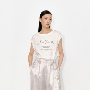 AVVENN夏季 白色上衣TAM30801606 正反两穿宽松无袖