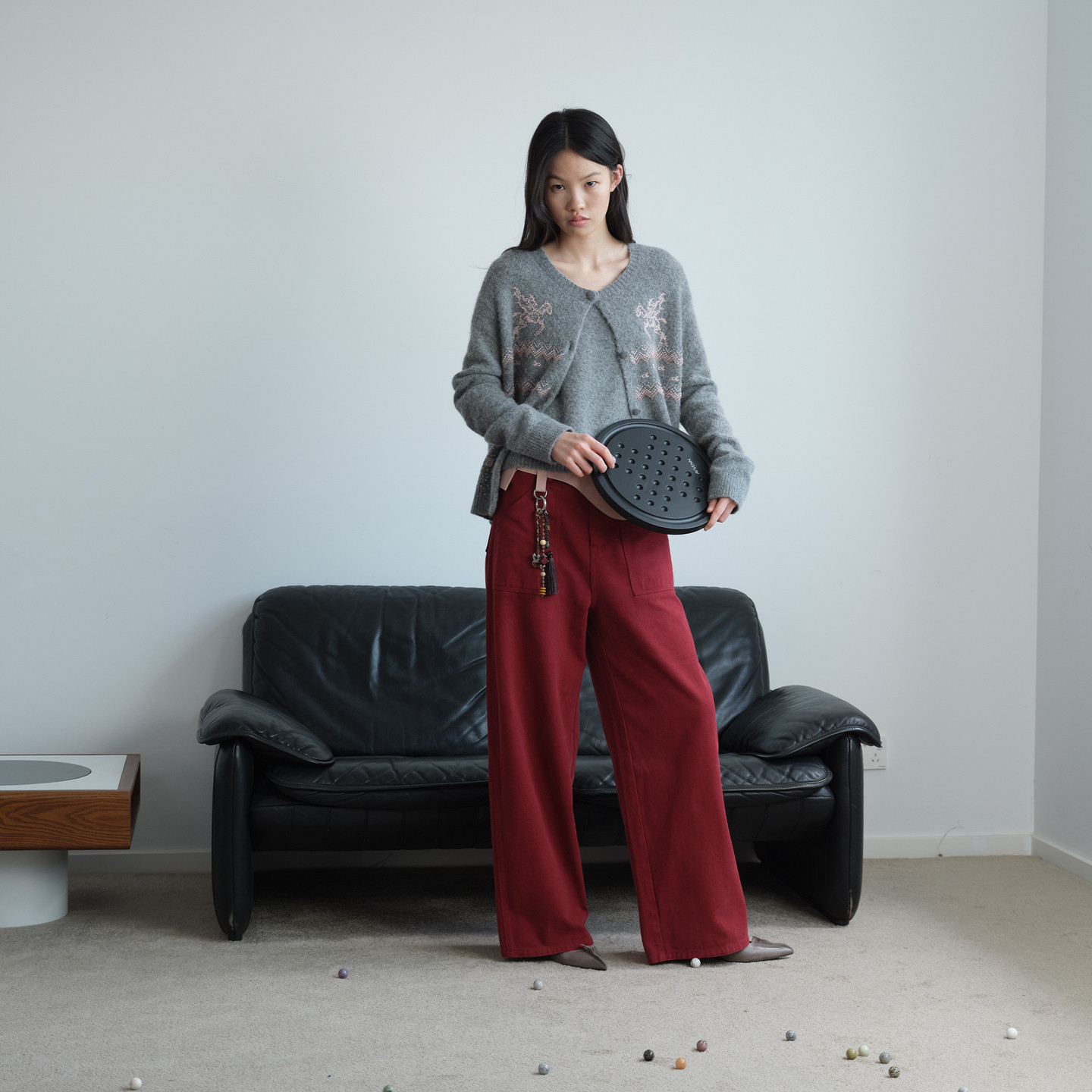 【小竹马胶囊】AVVENN配雕花腰带竹马流苏吊坠牛仔裤AK11302610