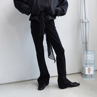 AVVENN修身 显瘦弹力百搭AL91302625 微喇高腰设计牛仔裤