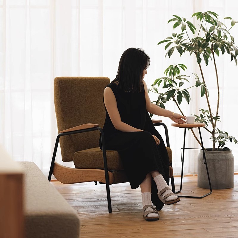 昔时功能椅 日式多功能单人沙发椅布艺客厅懒人椅休闲椅躺椅