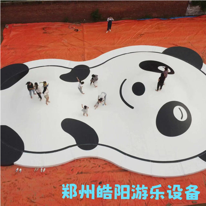 网红充气蹦蹦云沙窝弹跳云朵熊猫新款户外景区农庄地亲子乐园厂家