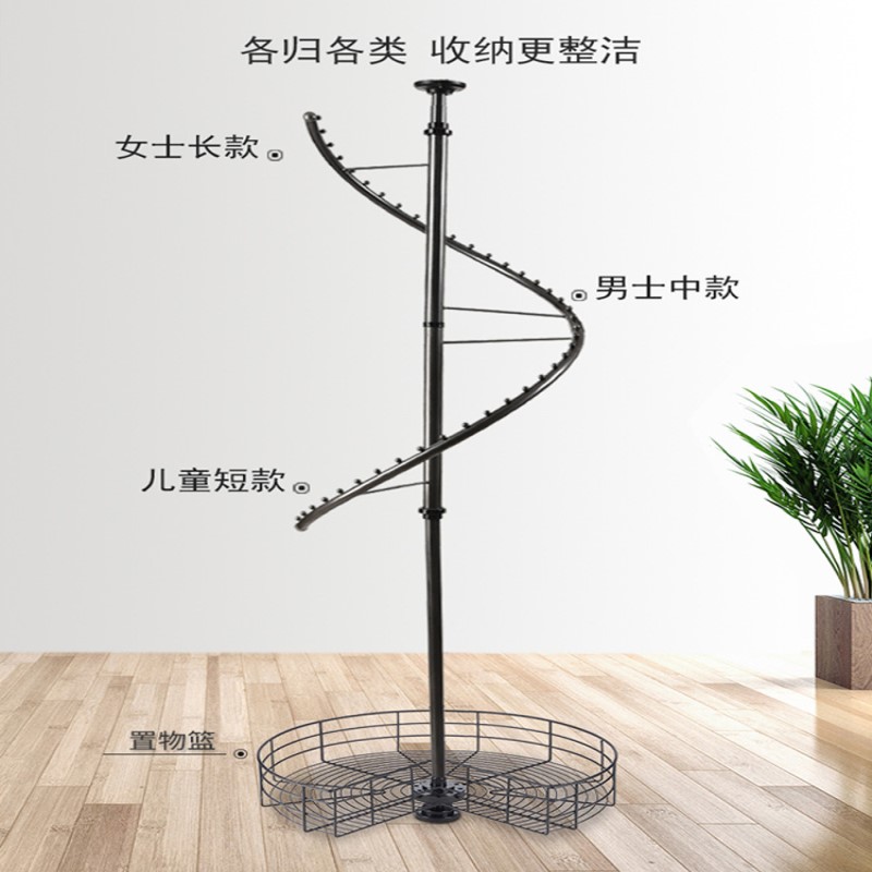 ?批发衣柜360度旋转衣架衣帽间转角挂衣杆多功能置物架拐