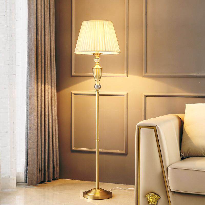 全铜落地灯客厅美式卧室床头灯轻奢欧式复古法式高级感立式台灯