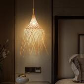 中式 创意鸟窝个性 田园藤编灯卧室餐厅农家乐草帽藤艺复古艺术吊灯