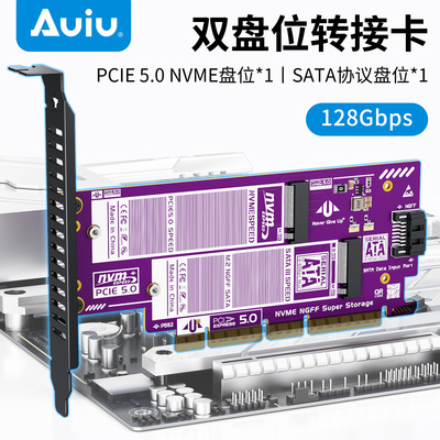 AuiuNVME+SATA双盘位转接卡