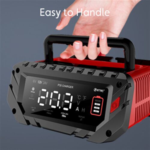 P30汽车摩托车电瓶充电器6V12V24V30A铅酸蓄电池AGM智能修复充电