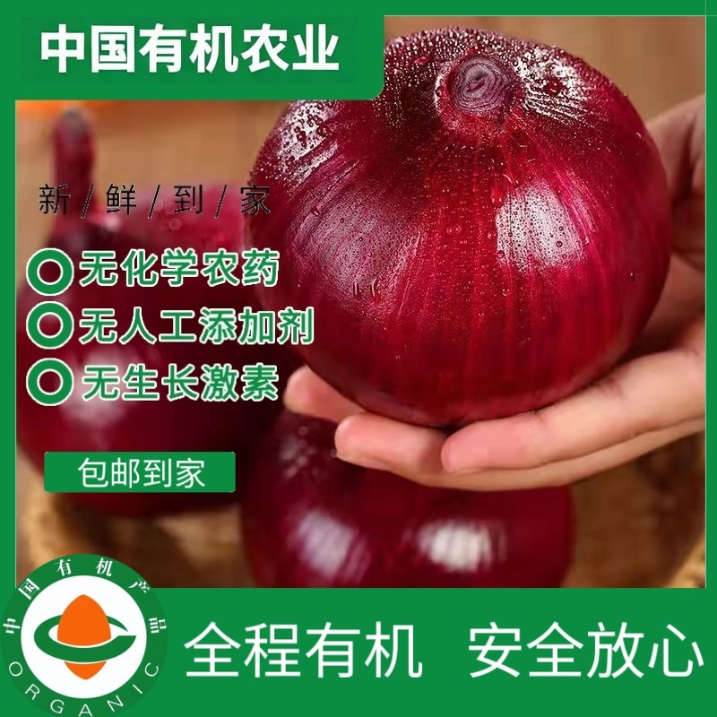 有机红洋葱5斤有机认证新鲜蔬菜当季无农药健康美味烹炒生吃