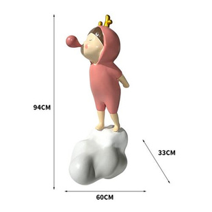 饰品 玻璃钢吹泡泡女孩摆件网红卡通雕塑公仔家居客厅游乐场可爱装