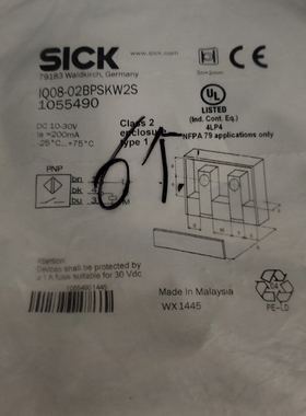SICK西克IQ08-02BPSKW2S传感器【议价】