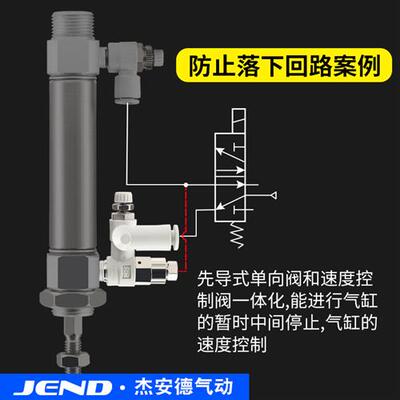 诱导止回阀气动快插逆止阀PCV08空气PCV06 PCV10F气控单向阀PCV15