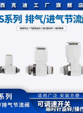 直角弯头节流阀调节接头AS1201F/2201F/3201F/4201F气动接头