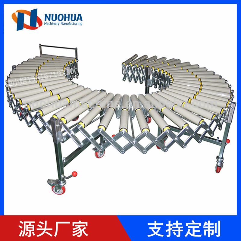 杭州无动力伸缩滚筒输送机双PVC辊筒传送带滚筒伸缩线搬运神器