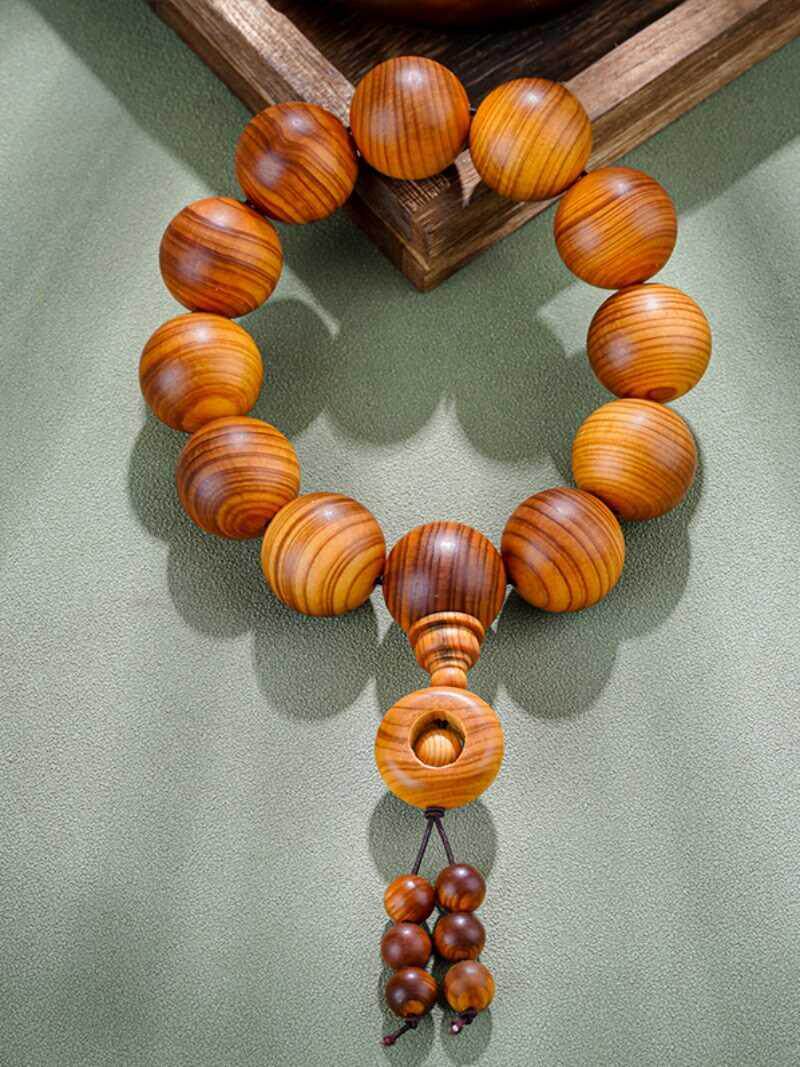 天然太行崖柏手串高油性崖柏素珠陈化料文玩2.0文玩佛珠0.8念珠