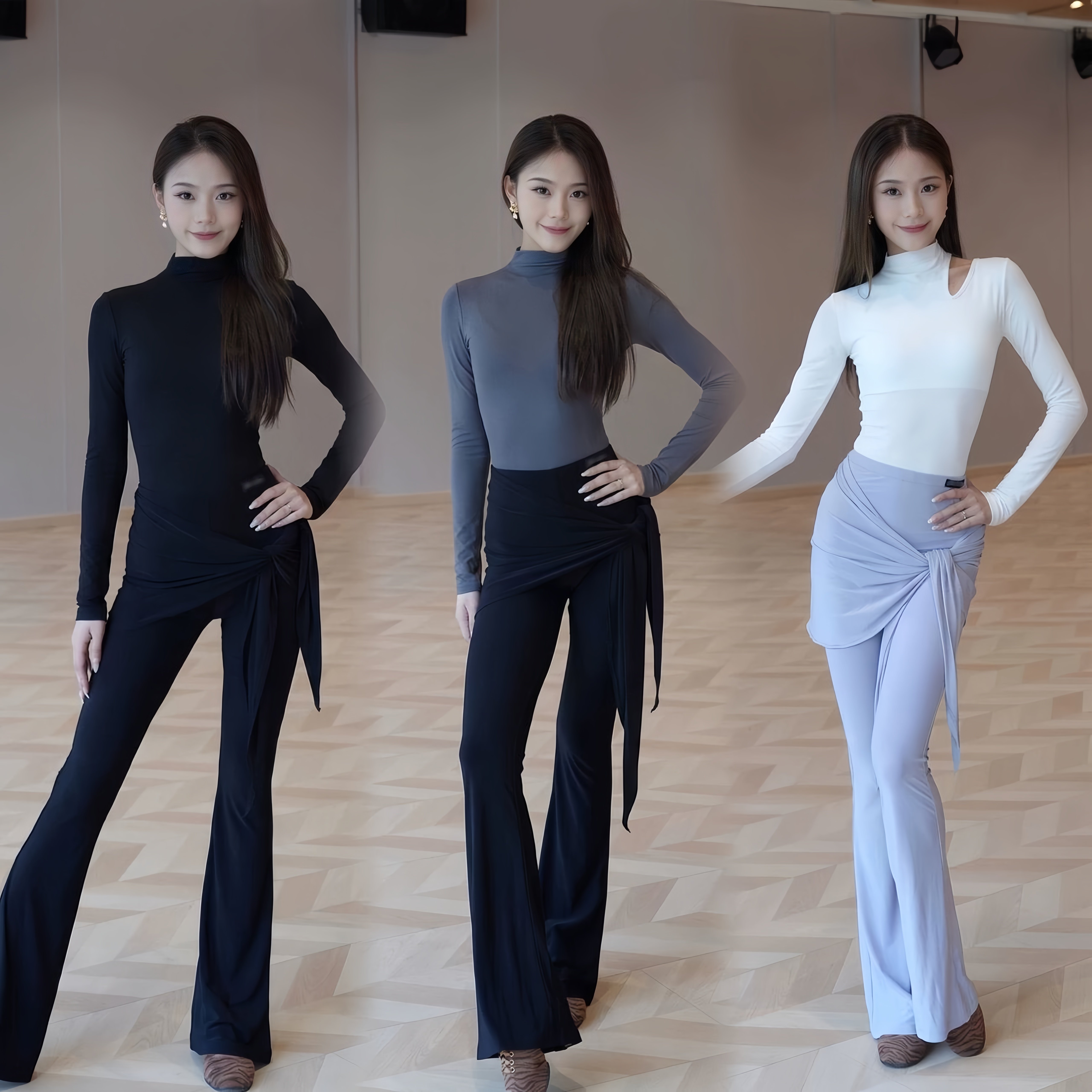 2026秋冬新款拉丁舞女成人日常练功服上衣裤子分体套装高级感服装