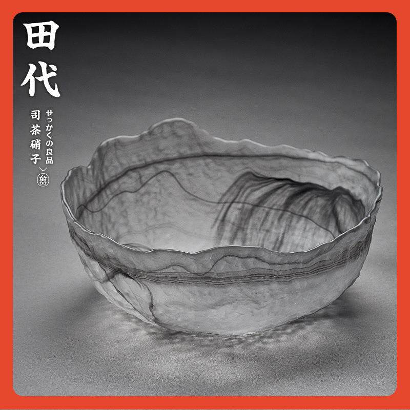爆款?大号玻璃茶洗建水手工锤纹茶道配件功夫茶具洗茶碗水盂加厚