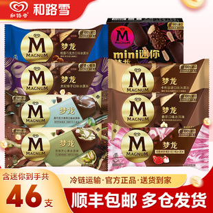 【46支】和路雪梦龙冰淇淋香草味松露巧克力口味盒装组合整箱批发