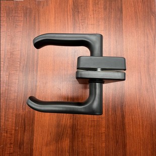 黑色办公室高隔断玻璃门锁把手锁玻璃门J锁带拉手无框玻璃锁开孔