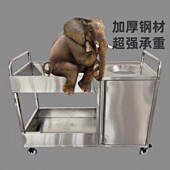 商用不锈钢收残车食堂饭店收餐车餐具收I集车泔水车厨余垃圾收残