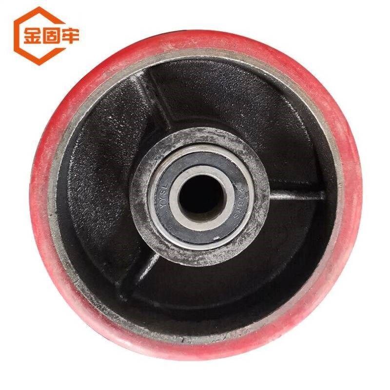 金固牢KCjj-43工业重型聚氨z酯脚轮红色铁芯轱辘拖车手推平板车轮,基础建材,脚轮/万向轮,淘宝优惠券,粉丝福利购,淘宝优惠卷