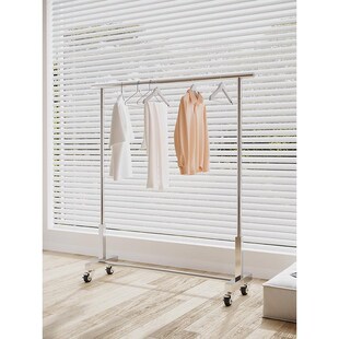 不锈钢带轮子陈列 衣架挂式 服装 店展示架落地正n挂专用移动落地式