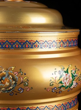 新款 合b金糌粑盒桶藏式百宝客厅家用水果糖果P盘果碟摆件品储物