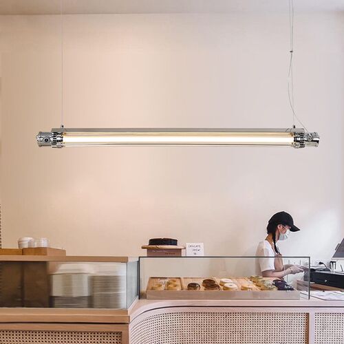 热销长条铸铝吊灯工业复古个性吧台咖啡厅前台餐厅店X铺工作室中