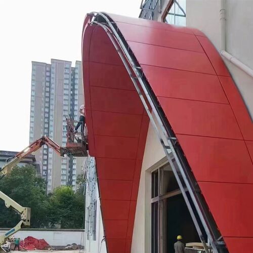 热销铝单板门头钢构连廊玻璃幕y墙铝方通造型铝板定做铝材外墙安