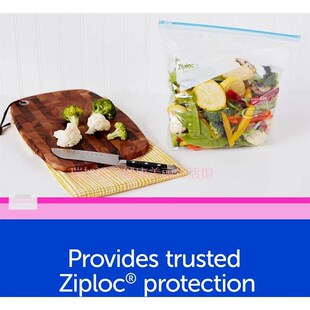 包邮加拿大ZIPLOC分装密封带滑动拉冷冻保L鲜袋中号2盒30个食品级