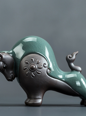陶瓷创意牛摆件j招财玄关办公室桌面客厅酒柜装饰新中式牛气冲天