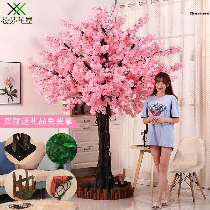 。多层潜粉色仿真k樱花树商场酒店橱窗大型假树婚庆定制粉色桃花