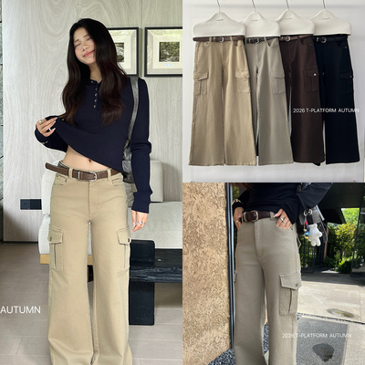 T-PLATFORM-多口袋显瘦休闲裤(配皮带)(不含上衣+包包)YS1-26075