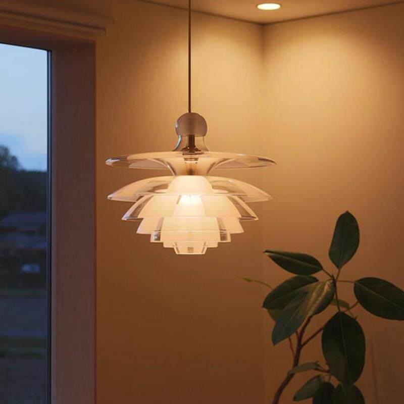 丹麦设计师酒店高档餐厅吊灯现代简约样板间卧室经典玻璃松果吊灯