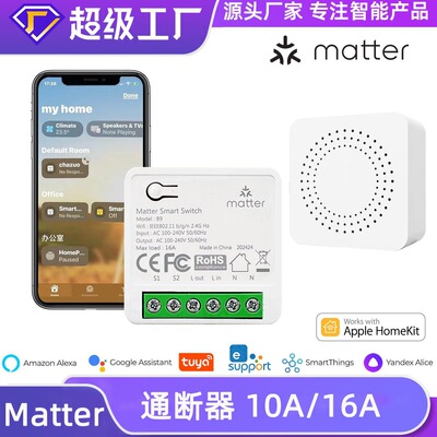 Matteroverwifi通断器HomeKitAlexa语音Google远程控制10A家用