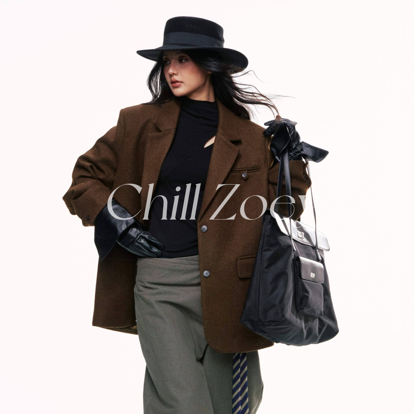 CHILL ZOEY雪松琴房40%羊毛西装外套女秋冬设计感小众气质外套