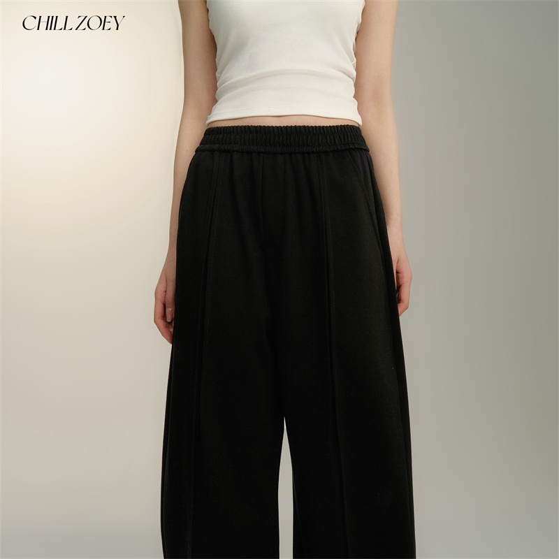 CHILLZOEY 暗夜漫步裤子女2025新款小个子阔腿裤休闲裤运动裤女