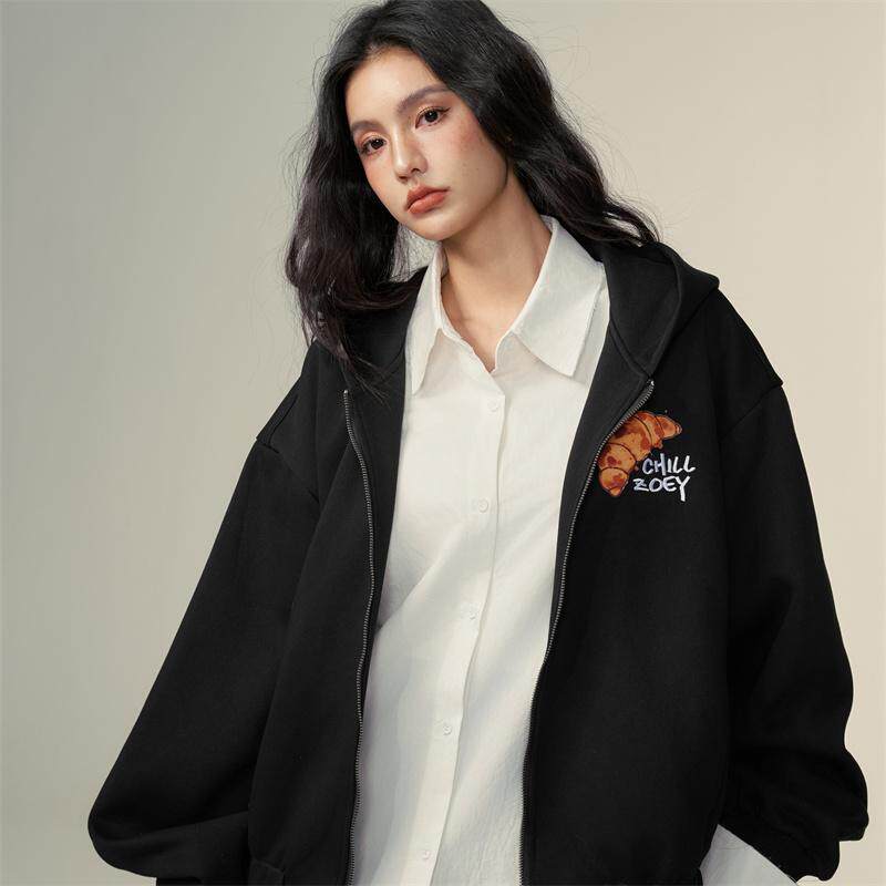 CHILL ZOEY 牛角包假两件外套 2026春假两件上衣女时尚洋气外套女