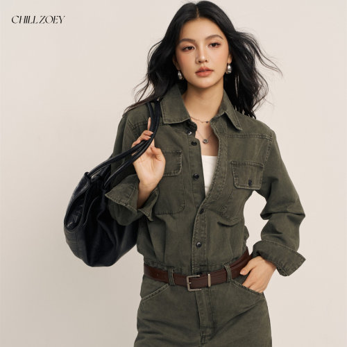 CHILLZOEY秋岁时牛仔连衣裙秋女