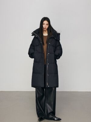 CHILL ZOEY 连帽中长款羽绒服2026春冬新款外套女S