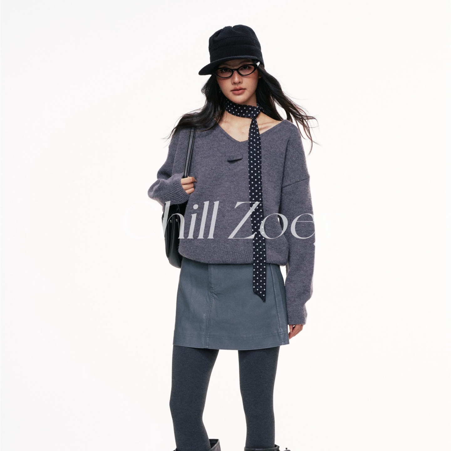 CHILLZOEY枫林晚毛衣混纺V领